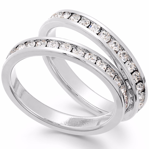 Charter Club Jewelry - ✨Silver-Tone Cubic Zirconia Ring Duo Band Set